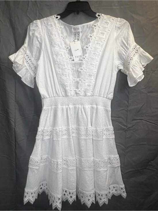 Fate Dresses & Skirts - Fate White Eyelet Lace Mini Dress